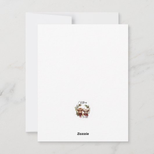 Kerstkaart met Schotse Hooglanders (Achterkant)