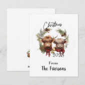 Kerstkaart met Schotse Hooglanders (Voorkant / Achterkant)