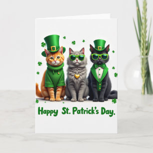 Kerstkaart met Shamrock Cats Kaart