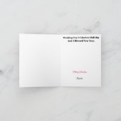 Kerstkaart met silhouet vrouwelijke arts in goud kaart (Binnen)