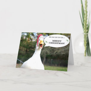 kerstkaart met Singing Duck Feestdagen Kaart