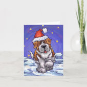 Kerstkaart met Sint-Bernhardhond Feestdagen Kaart (Voorkant)