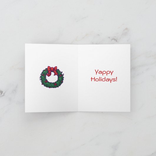 Kerstkaart met Sint-Bernhardhond Feestdagen Kaart (Binnen)