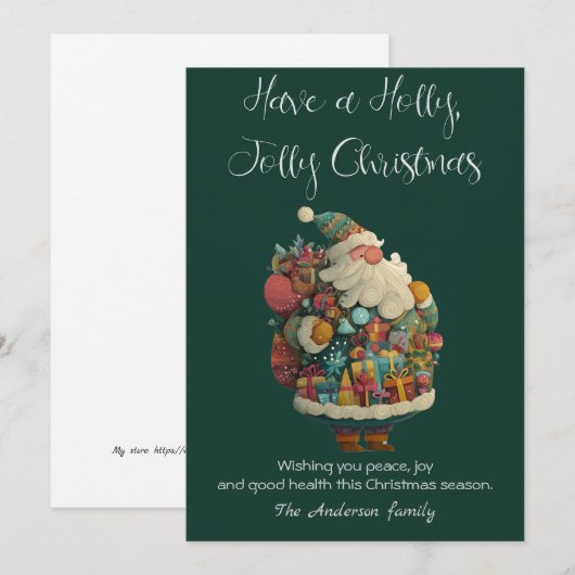 Kerstkaart met Sinterklaas (Voorkant / Achterkant)