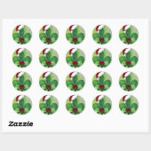 Kerstkaart met Sinterklaas Fleur de lis Ronde Sticker (Vel)