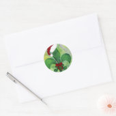Kerstkaart met Sinterklaas Fleur de lis Ronde Sticker (Envelop)