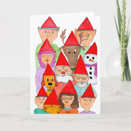 Kerstkaart met Sinterklaas' helpers gevouwen Feestdagen Kaart (Voorkant)