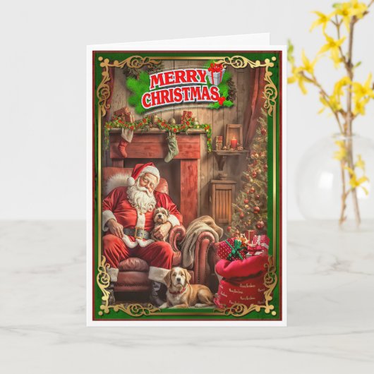 Kerstkaart met Sinterklaas Kaart (Gele Bloem)