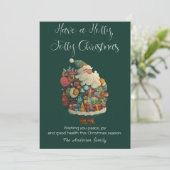 Kerstkaart met Sinterklaas plat ontwerp (Staand voorkant)