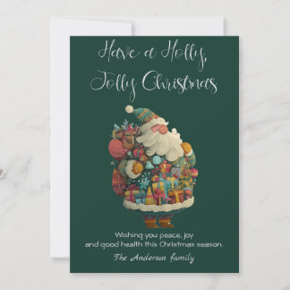 Kerstkaart met Sinterklaas plat ontwerp