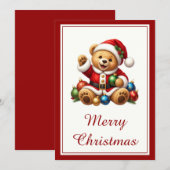 Kerstkaart met Sinterklaas Teddbeer (Voorkant / Achterkant)