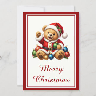 Kerstkaart met Sinterklaas Teddbeer