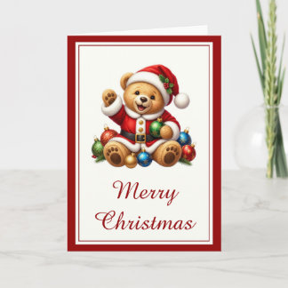 Kerstkaart met Sinterklaas Teddybeer Feestdagen Kaart
