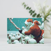 Kerstkaart met Sinterklaas tegen Sneeuwmannen Kaart (Staand voorkant)