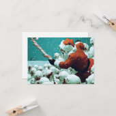 Kerstkaart met Sinterklaas tegen Sneeuwmannen Kaart (Voorkant / Achterkant in situ)