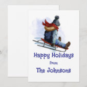 Kerstkaart met sleeën (Voorkant / Achterkant)