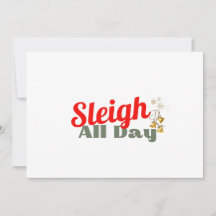 Kerstkaart met Sleigh All Day Fun