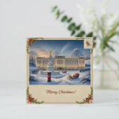 Kerstkaart met sneeuw (Staand voorkant)