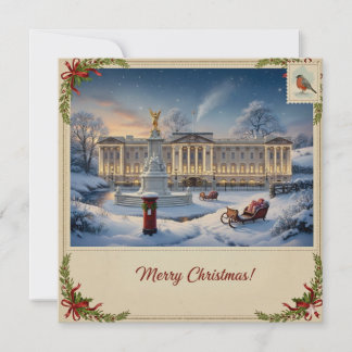 Kerstkaart met sneeuw