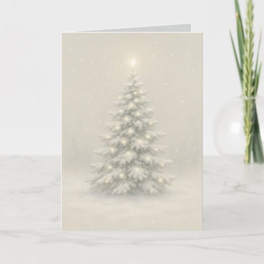 Kerstkaart met Sneeuw Feestdagen Kaart (Voorkant)