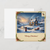 Kerstkaart met sneeuw II (Voorkant / Achterkant)
