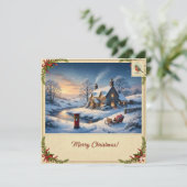 Kerstkaart met sneeuw II (Staand voorkant)