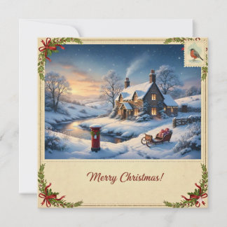 Kerstkaart met sneeuw II