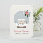 Kerstkaart met Sneeuwbol (Staand voorkant)