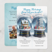 Kerstkaart met sneeuwbol en adreswijziging kaart (Voorkant / Achterkant)