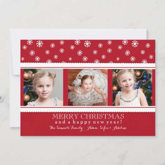 Kerstkaart met sneeuwcollage (Voorkant)