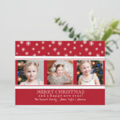 Kerstkaart met sneeuwcollage (Staand voorkant)