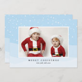 Kerstkaart met sneeuwfoto voor de feestdagen (Voorkant / Achterkant)