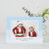 Kerstkaart met sneeuwfoto voor de feestdagen (Staand voorkant)
