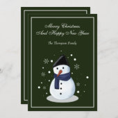 Kerstkaart met Sneeuwman (Voorkant / Achterkant)