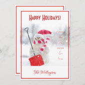 Kerstkaart met Sneeuwman (Voorkant / Achterkant)