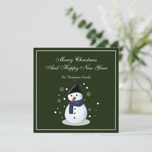 Kerstkaart met Sneeuwman (Staand voorkant)