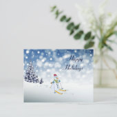 Kerstkaart met Sneeuwman Briefkaart (Staand voorkant)