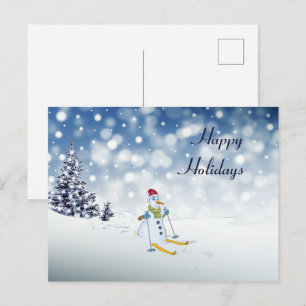 Kerstkaart met Sneeuwman Briefkaart