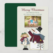 Kerstkaart met sneeuwman en landelijke foto (Voorkant / Achterkant)