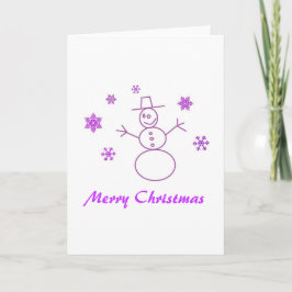 Kerstkaart met sneeuwman feestdagen kaart