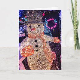 Kerstkaart met Sneeuwman Feestdagen Kaart