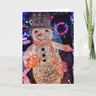Kerstkaart met Sneeuwman Feestdagen Kaart
