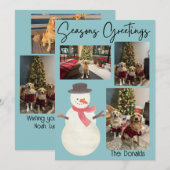 Kerstkaart met Sneeuwman Foto (Voorkant / Achterkant)