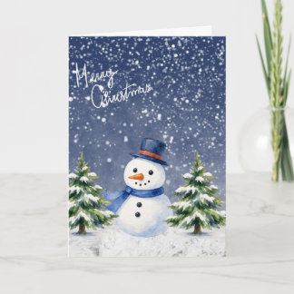 Kerstkaart met Sneeuwman Vrolijk Kerstfeest Feestdagen Kaart