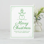 Kerstkaart met sneeuwman-welkom kaart (Staand voorkant)