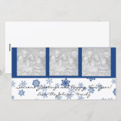 Kerstkaart met Sneeuwvlokken Familie Foto (Voorkant / Achterkant)