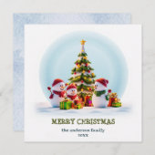 Kerstkaart met Sneeuwvlokken & Kerstvreugde (Voorkant / Achterkant)