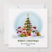 Kerstkaart met Sneeuwvlokken & Kerstvreugde (Voorkant)