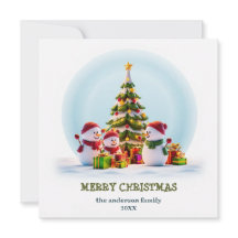 Kerstkaart met Sneeuwvlokken & Kerstvreugde