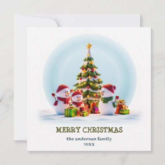 Kerstkaart met Sneeuwvlokken & Kerstvreugde (Voorkant)